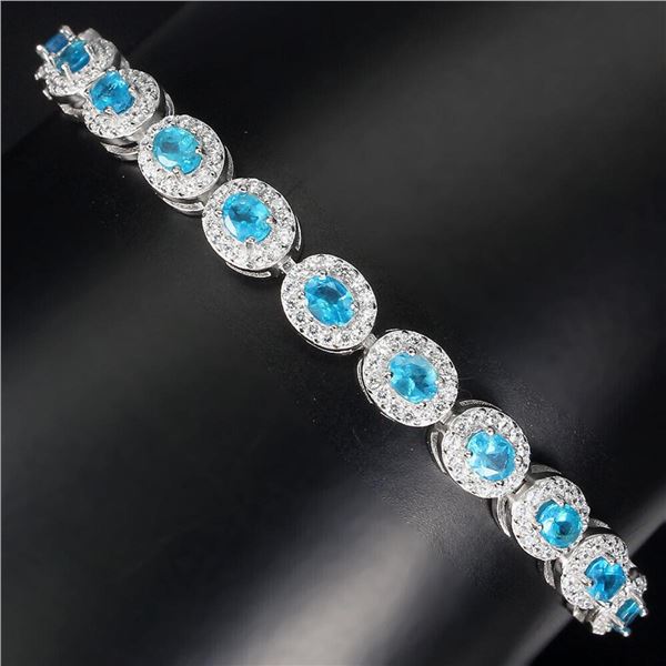 Natural Brazil Paraiba Blue Apatite Bracelet