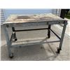 Image 1 : METAL AND WOOD WORKBENCH ON CASTORS