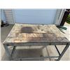 Image 2 : METAL AND WOOD WORKBENCH ON CASTORS