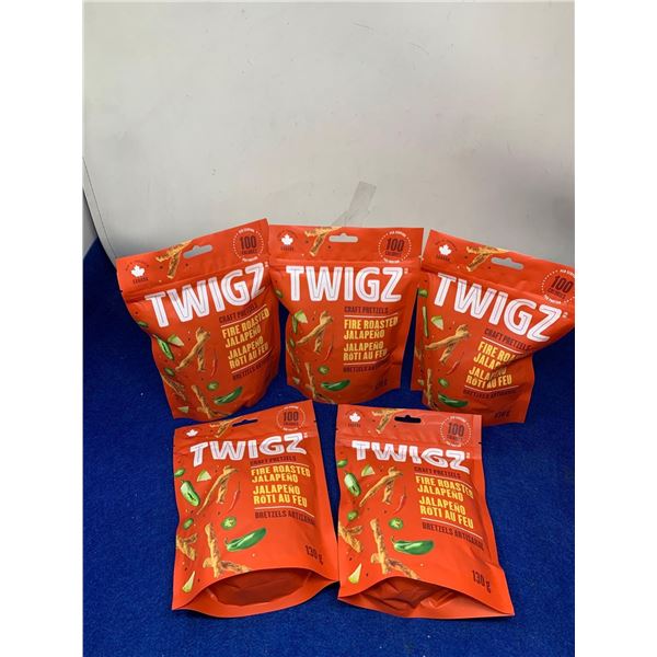 Twigz Craft Pretzels-Fire Roasted Jalapeno (5 x 130g)