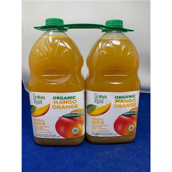 Grown Right Organic Mango Orange Juice (2 x 1,89L)
