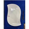 Image 3 : Lot of 8 Oblong Wave 30x19 cm White Platters