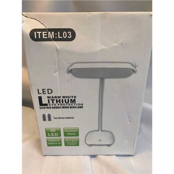 LED Warm White Lithium Electric Double Mode Desk Lamp
