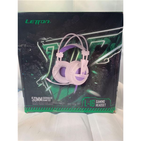 letton L-16 gaming Headset- White/Purple