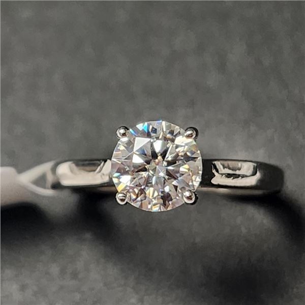 10K White Gold White Moissanite Test Like Diamond Looks Better(1ct) Moissanite(0.02ct) Ring (~Size 7