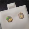 Image 2 : 10K Yellow Gold Natural Opal(1.28ct) Earrings (~weight 0.77g), Made in Canada, Appraised Retail $730