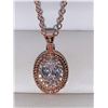 Image 1 : Rose oval cut 1.0 carat solitaire Oendant & Chain Set