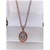 Image 2 : Rose oval cut 1.0 carat solitaire Oendant & Chain Set