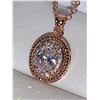 Image 4 : Rose oval cut 1.0 carat solitaire Oendant & Chain Set