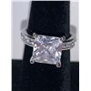 Image 2 : Vera Wang Style Princess Cut 1.1 carat Suspended Solitaire with Bezel Set stones Band