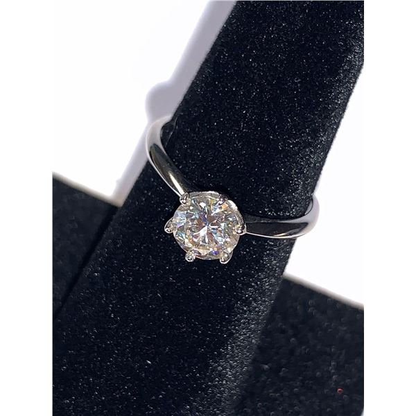 Moissanite Solitaire ,80 Carat Ladies Engagement Ring set in .925 Silver