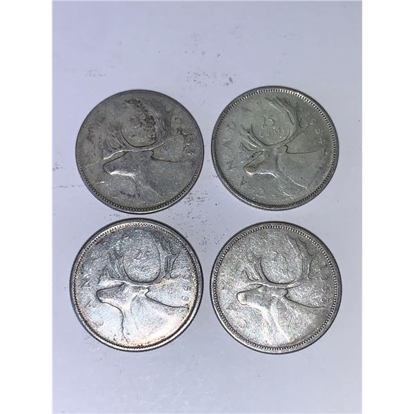 Canada Vintage sequential 1953-1956 Silver Quarters