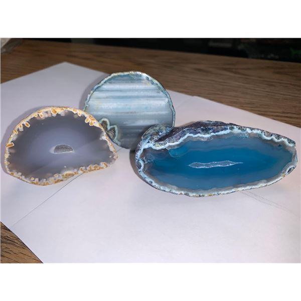 Lot of 3 Polished Agate Stones
