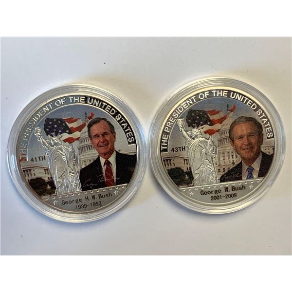President of the USA George H.W. Bush & George W. Bush Collector Coins