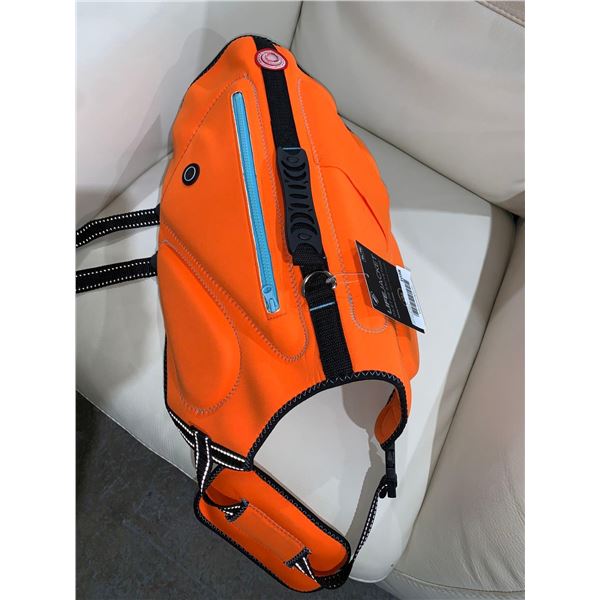 Orange Neon Dog Flotation Jacket  Size XL