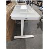 Image 3 : airLIFT Modern Height Adjustable Electric Glass Desk with Drawer