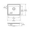 Image 4 : Elkay LRAD2521502 Lustertone Classic 25" x 21-1/4" x 5" Single Bowl Drop-in ADA Sink, 2 Holes, Stain