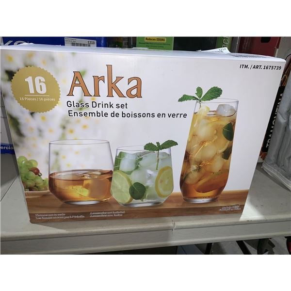 Arka Glass Drink Set 16pc