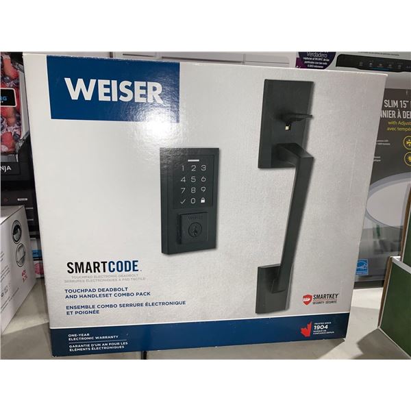 Weiser Smartcode Touchpad Deadbolt & Handleset Combo Pack