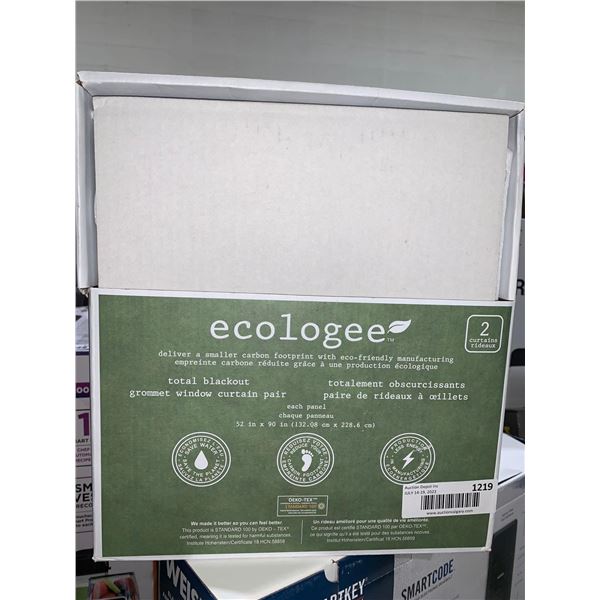 Ecologee Total Blackout Grommet Window Curtain Pair 52"x90"ea