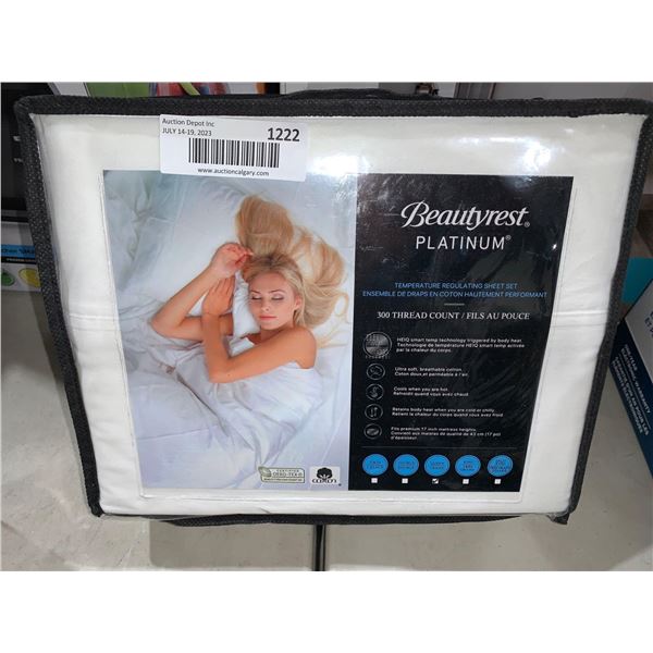 Beautirest Platinum Temp Regulating Sheet Set 300 Thread Count Queen Size