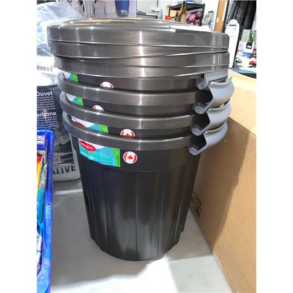 Set of 4- Mistral Multi Purpose Can with locking lid 24 gallons