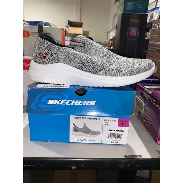 Skechers  Womens Size 11 Grey Slip On Sneakers