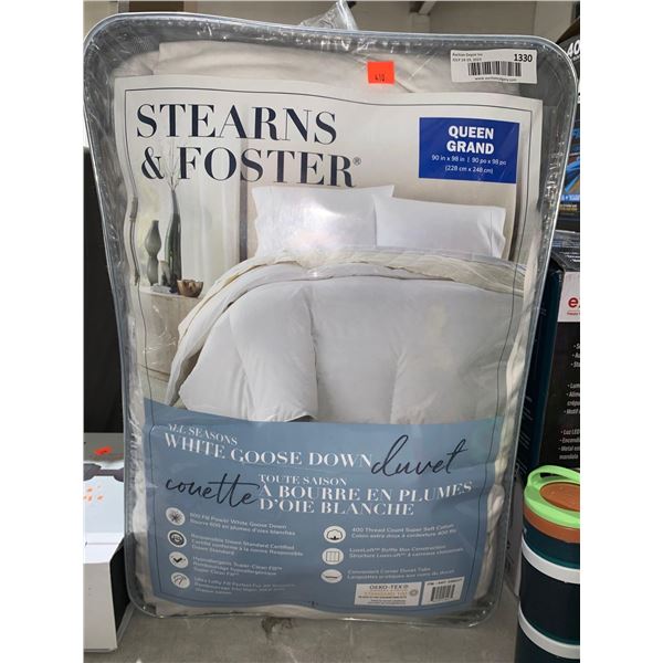 Stearns & Foster Queen Size White Goose Down Duvet