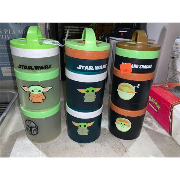 Lot of 3 - 3 Compartment Baby Yoda Snack Towers