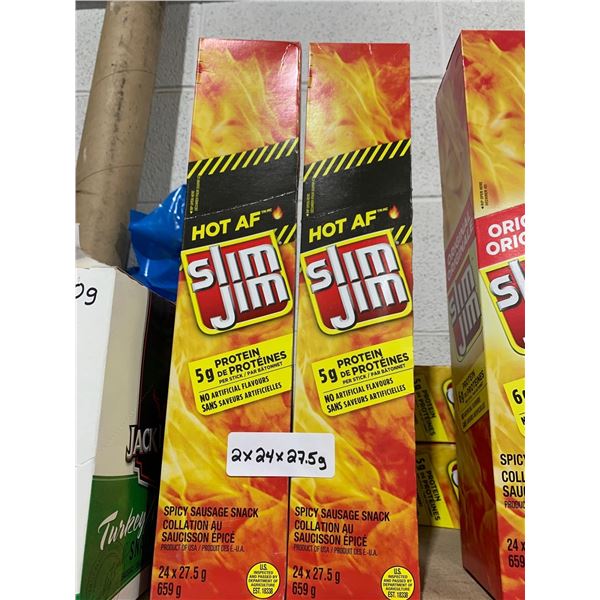 Hot AF Slim Jim Sausage Snacks 2x(24x27.5g)