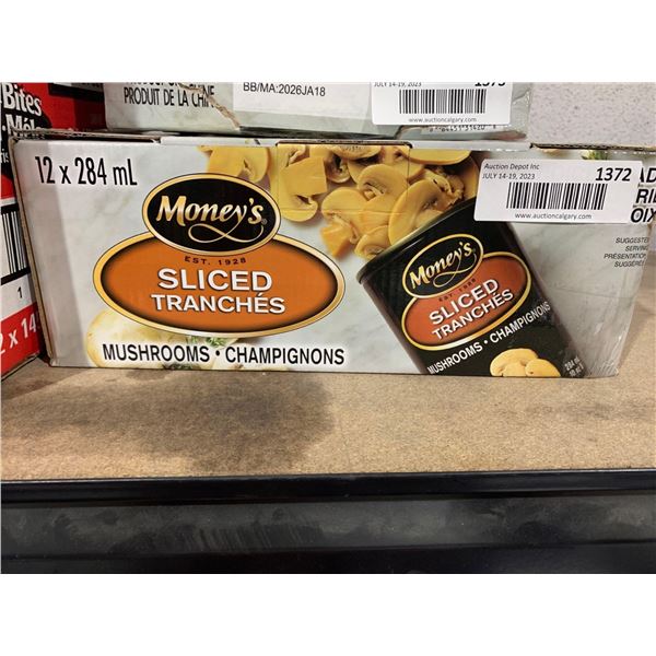Money's Sliced Mushrooms 12x284ml