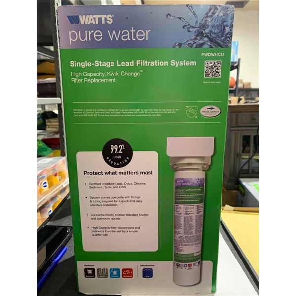 Watts Pure Water Single Stage Lead Filtration System