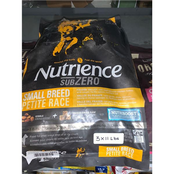 Nutrience Sub Zero Small Breed Dog Kibble 3x11 Lbs