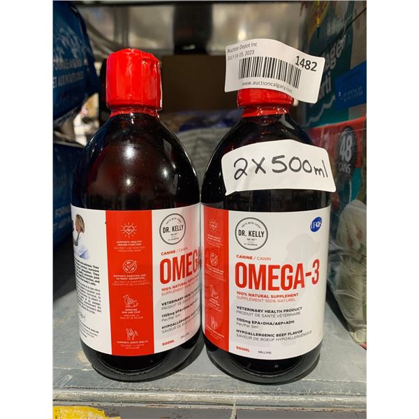 Dr. Kelly Canine Omega-3 Natural Supplement 2x500ml