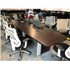 Image 2 : DARK WOOD 12' X 4' BOARDROOM TABLE