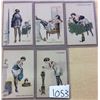Image 1 : Group of 5 Art Nouveau Ladies in Nightgown Postcards