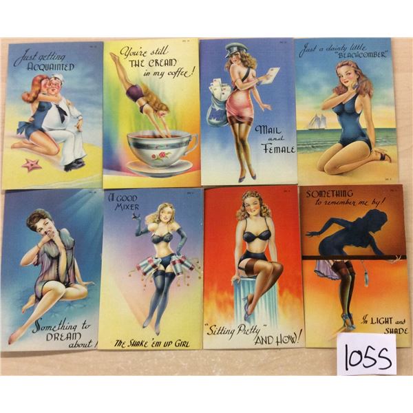 Group of 15 Linen by Tichnor Pin Up Ladies Postcards