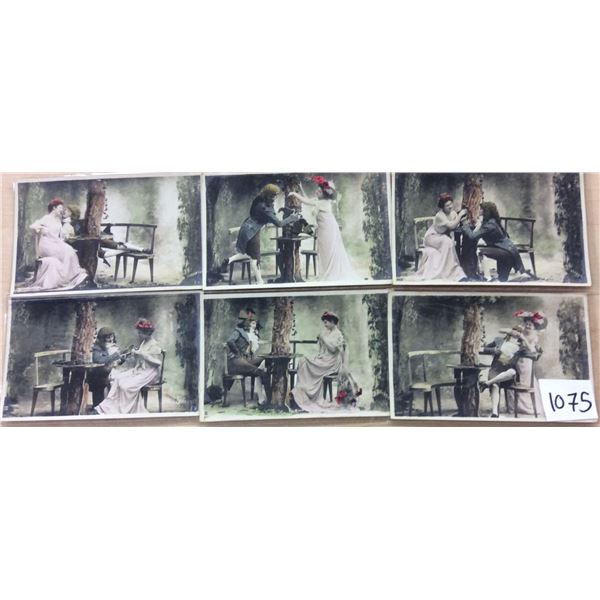 Set of 10 Tinted Photo Romance Lovers Postcards