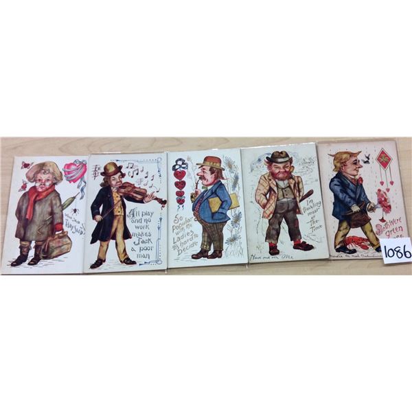 Group of 5 Comic Greeting Postcards