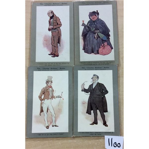 Group of 4 The "Charles Dickens" Series Postcards