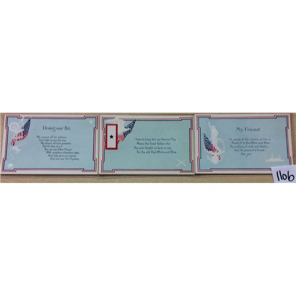 Group of 4 Patriotic Sayings & Flag Postcards