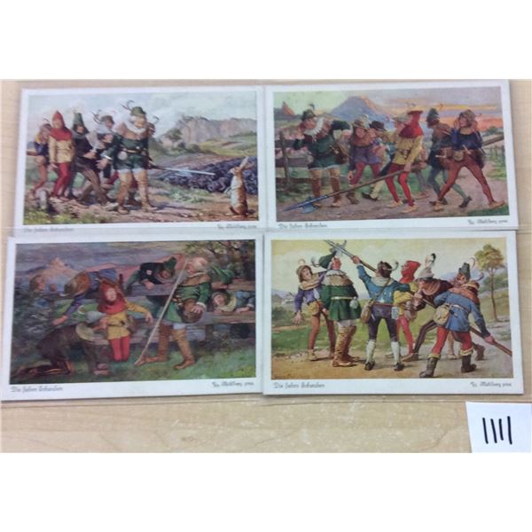 Group of 4 Fairy Tales by Muhlberg Postcards