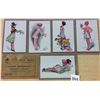 Image 1 : Group of 5 Porte-Bonheur Lucky Charm Art Nouveau Pretty Ladies by Pepin Postcards & Wrapper