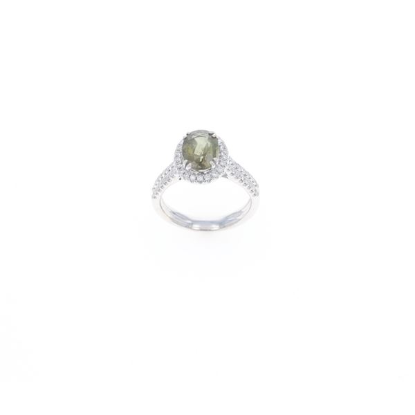 Excellent Color Change Alexandrite & Diamond Ring