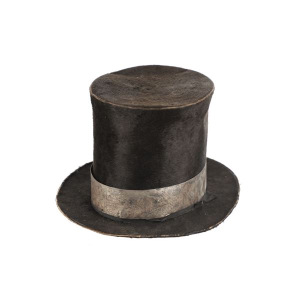 19th C. Plains Indian Top Hat w/ Trade Silver Band