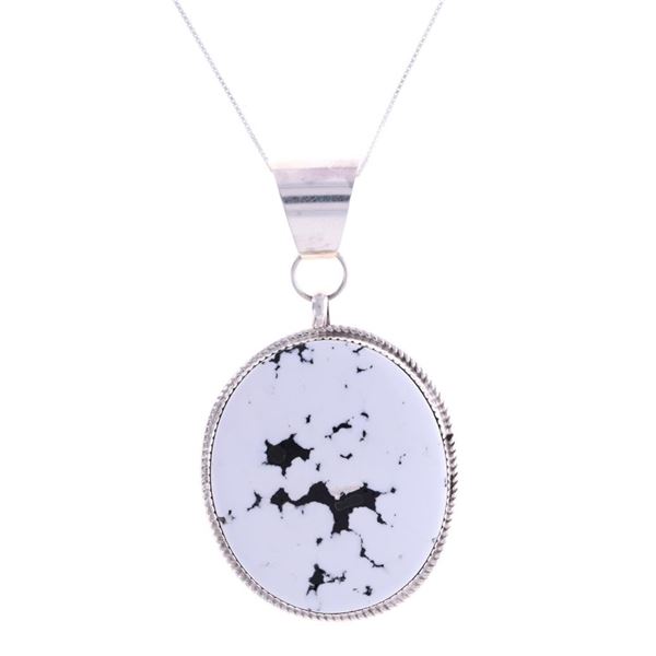 Navajo J. Begay White Buffalo Turquoise Necklace