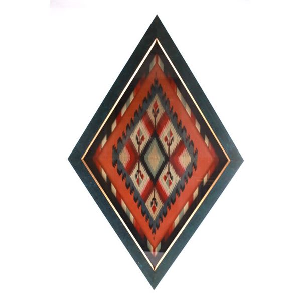 Mexican Saltillo Polychrome Serape Framed Wall Art