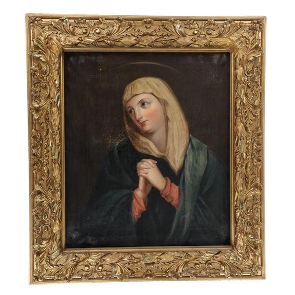 17th-18th C. European Virgin Mary Oil Painting