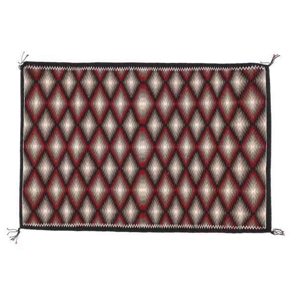 Navajo Crystal Eye Dazzler Trading Post Rug c 1970