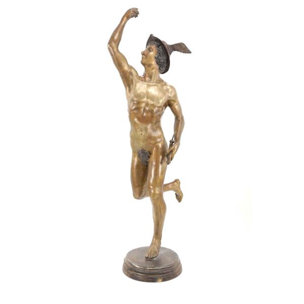 E. Epple (1877-1948) Bronze Sculpture Of Mercury